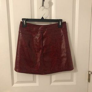 Zara Red Snakeskin Mini Skirt